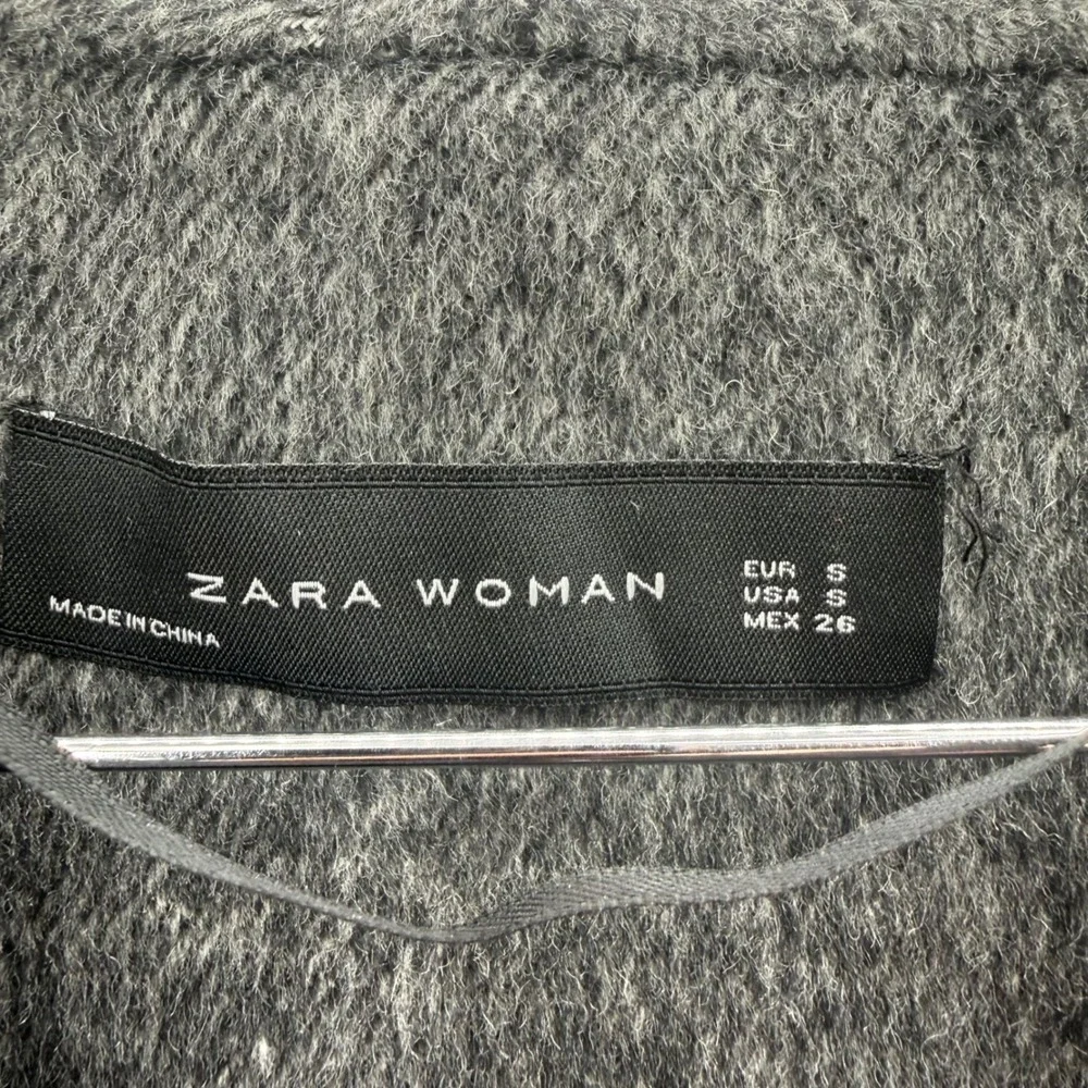 ZARA Hand Made‎ Grey Wool Coat Jacket Cape Wool Jacket Coat Size Small